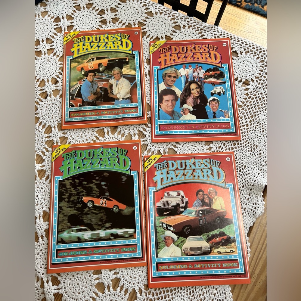 COPY - 4 Vintage Lot 1981 Dukes of Hazzard Coloring Activity Books unused.
